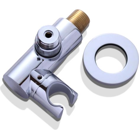 Support de pommeau de douche robuste en cuivre avec réglage à 45 degrés et support de douchette à main standard (1/4)