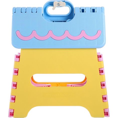 Tabouret Léger et Compact Poignée Ergonomique Pliant Portable en Plastique pour Salle de Bain et Chambre D'garçon et Filles, Pratique pour Adultes et Garçon et Filles (1/5)