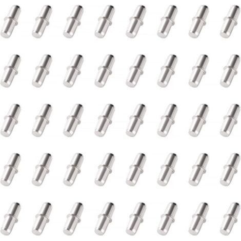 40 clous et supports d'étagères de 20 x 6 mm, adaptés aux armoires de cuisine et aux bibliothèques.