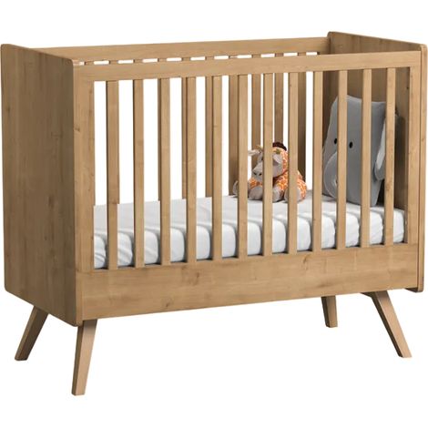 Lit évolutif bébé 60x120 cm – Bois aggloméré stratifié – Sommier réglable 3 hauteurs – Normes de sécurité EN 71-3 et EN 716-1 – VOX (1/3)