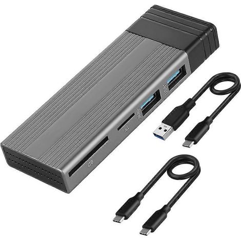 M2 SSD-Gehäuse, M2 NVMe SATA SSD-Gehäuseadapter, externes Gehäuse mit Typ-C-Anschluss (1/5)