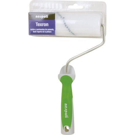 Nespoli Texron - Rullo di vernice per pavimenti, 15 cm, con manico ergonomico, bordi smussati per evitare segni