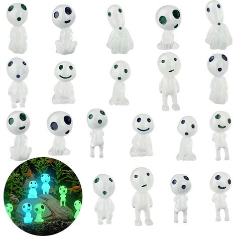Aliens en Résine 20 Mini Aliens pour Bricolage, Q-Board Mini Aliens Mâle, Aliens Mini Poupées, DIY Plantes en Pot Micro Paysage Fournitures de Décoration (Bleu Et Vert) (1/5)