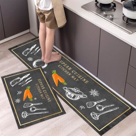 Fußmatte - O1 - 2-teilig - Rutschfest - Waschbar - 40 x 60 cm + 40 x 120 cm (1/5)