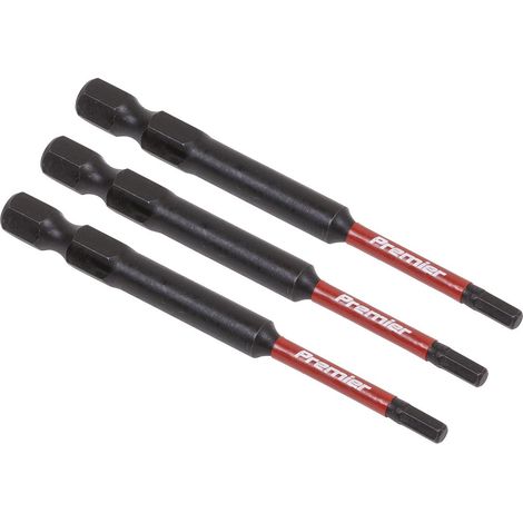 Sealey AK8261 Premier Hex Impact Power Tool Bits 3 x 75mm 3pc