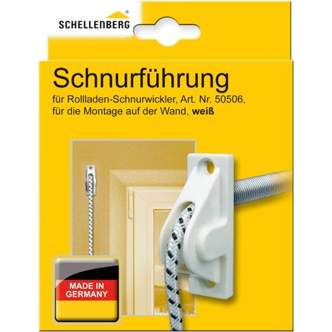 Schellenberg 11034 Guida Molla a Spirale, Corda per tapparelle da Fino a 5 mm di Diametro, Riduce l'usura delle Corde, spaziatura dei Fori 45 mm, Bianco (1/4)