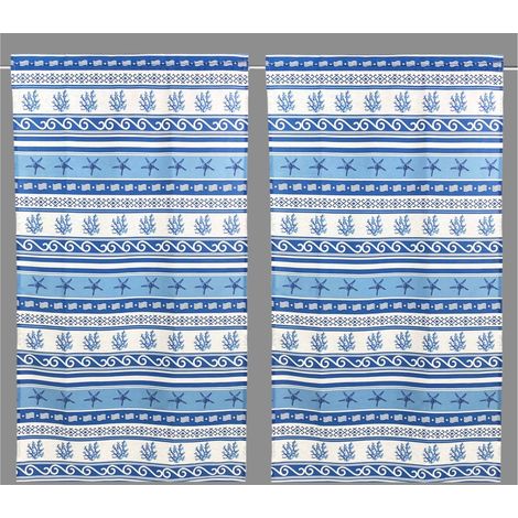 TENDINA vetro MODERNA larga 45 o 60 o 80 GRECIA BLU Made in Italy 1 Telo cm. 60x240