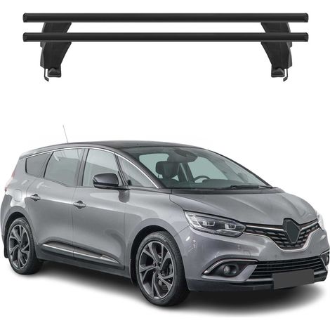 OMAC Barres de toit transversales en aluminium pour Renault Grand Scenic IV 2016-2022 – Antivol – Rainure en T – Testées City Crash – Charge Max 50 kg Noir (1/4)
