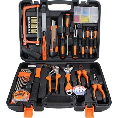 Mini-scie, pince et coffret à outils avec tournevis portable pour une utilisation à domicile ou au garage. (1/3)