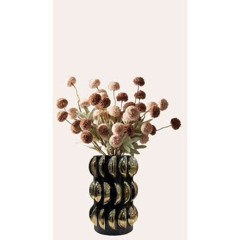 Vase Décoratif Noir et Doré au Milieu pour Fleurs et Décoration de Table 11654-10 - PANGIVO (1/5)