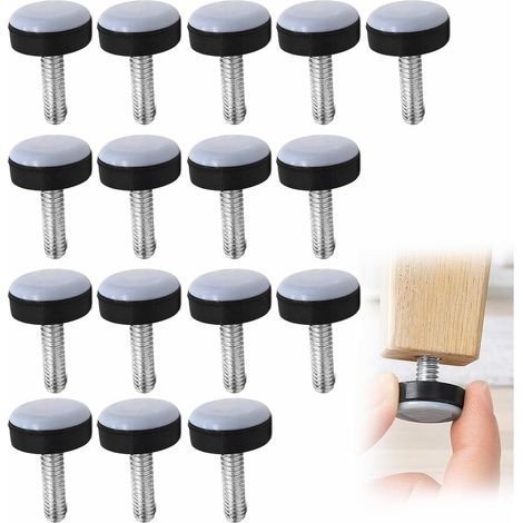 Pied Réglable Meuble 16 Pièces M6x20mm Patins Glisseurs PTFE Anti-Bruit (1/5)