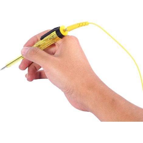 Testeur de circuit automobile 6V 12V 24V, stylo de diagnostic voltage avec ampoule, sonde électrique jaune pour voiture (1/5)