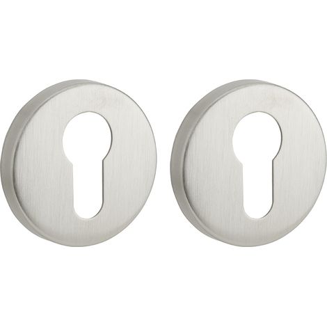 Coppia di rosette tonde per cilindro europeo, acciaio inox - THIRARD
