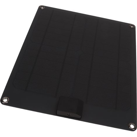 Kit Panneau Solaire 15W Double Sortie Chargeur Batterie 12V/5V Monocristallin Étanche pour Voiture Bateau Caravane Camping-Car Noir (1/5)