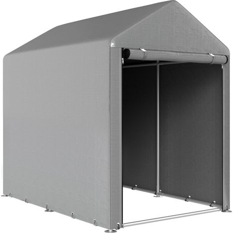 Abri de jardin, tente de rangement, robuste & résistant aux intempéries, cadre en acier, 1,2x1,8x1,6m, Gris clair (1/5)