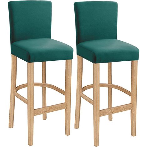 Barhocker-Bezüge 2 Stück dunkelgrün, Stretch, waschbar, abnehmbar (1/5)