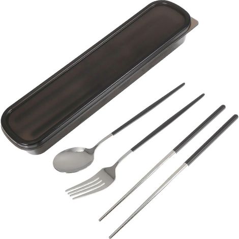 Ce coffret de couverts portables de 5 pièces est parfait pour une utilisation en extérieur léger et durable, il est idéal pour le camping et les pique-niques. (1/5)