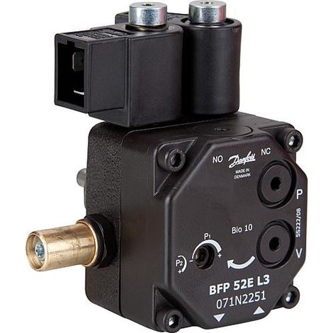 Le Sanitaire – Pompe à fioul BFP 52E L3 – Plage de viscosité 1,8 - 12,0 mm²/s – Débit gicleur 24 l/h – 2 électrovannes intégrées