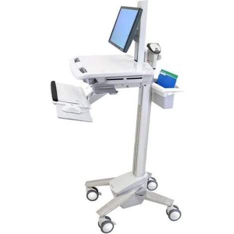Ergotron StyleView EMR Cart mit LCD Pivot Multimedia Cart White Flat Panel - Multimedia Equipment Stand (Multimedia Cart, Weiß, Aluminium,Kunststoff, Flat Panel, 16 kg, 55,9 cm (22"))