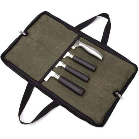 Kitchen Knife Bag, Empty Knife Case, Knife Holder, Knife Bag for Work, Camping, Hiking, Picnic (Bag without Knives) Green