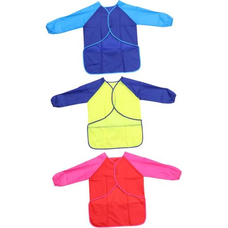 3 Pièces Blouse de Peintre Tablier de Peinture pour Garçon et Filles Manches Longues Imperméable Réutilisable Facile à Nettoyer Peinture et L'art (1/5)