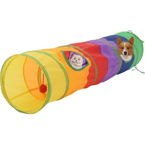 Youyijia Pet Cat Tunnel 115 25cm With Two-Hole Interchangeable Toys Rainbow Tunnel For Pet Training (1/5)