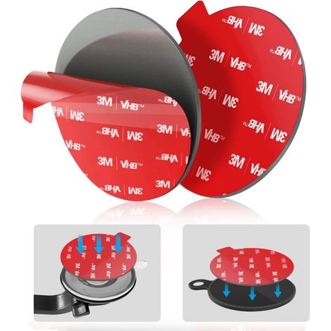 2er-Pack 70 mm starke Klebe-Armaturenbrett-Montagescheiben-Ersatzset, doppelseitiger Saugnapfhalter für die Windschutzscheibe (1/5)