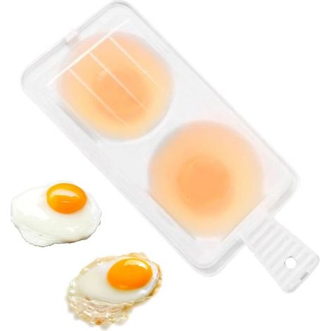 Eierkocher für die Mikrowelle – Frühstückszubereitung – Doppelkammer – 23 x 10 x 4 cm – Mehrfarbig (1/5)