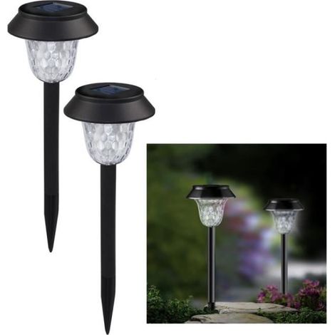 2PCS Lampe solaire, IP65 étanche, Panneau polysilicium, Batterie Ni-MH, Jardin Patio Cour