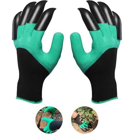 1 Paar robuste Gartenhandschuhe mit Krallen – Dornenfest, wasserdicht und strapazierfähige Stulpenhandschuhe zum Graben und Pflanzen