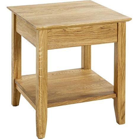 Table d'Appoint en Bois 2 Niveaux "Mani" 52cm Chêne (1/3)