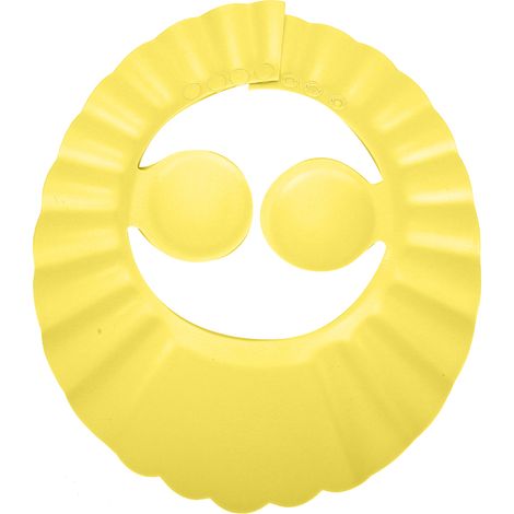 Bonnet de douche bébé en silicone jaune, pare-soleil pour cheveux, protection d'oreilles pour enfant, chapeau de bain pour baby shower. (1/5)
