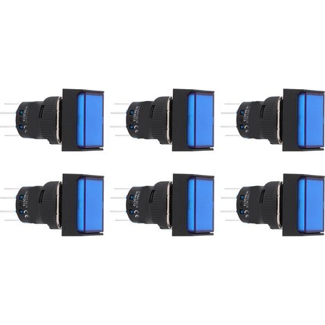 Lot de 25 interrupteurs à bouton-poussoir rectangulaires momentanés en ABS pour équipements industriels, avec indicateur lumineux, 220 V CA. (1/5)