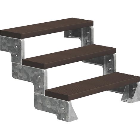Dolle Außentreppe Gardentop 54-66cm Geschosshöhe mit Trimax dunkelbraun 100cm breit ohne Geländer