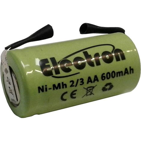 Batteria ricaricabile Ni-Mh 2/3AA 1,2V 600mAh con linguette a saldare (1/2)
