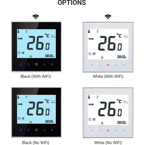 Eosnow Programmierbarer Heimthermostat für Fußbodenheizungssysteme, intelligente Touchscreen-Heizung nur in 95–240 V