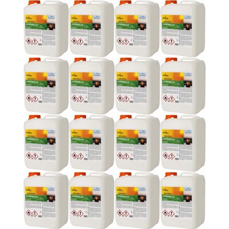16 Taniche 5L Bioetanolo con Citronella per Biocamini da Esterno