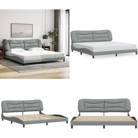 Bettgestell ohne Matratze Hellgrau 200x200 cm Stoff - Bettsofa - Boxspringbetten - Doppelbett - Einzelbett - Schlafzimmermöbel - Home & Living (1/5)