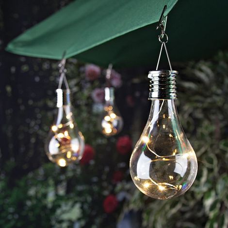 Lampe Solaire Extérieure - Ampoule LED Rotative pour Jardin et Camping - Étanche IP44 - 5 LED - 0,6 W - Blanc Chaud - 1 Pièce (1/5)