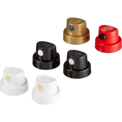 edding 5200 Set Ugelli Spruzzatori per Spray Permanente, Set di 6 Testine da Spruzzo, Testine Intercambiabili In 4 Diverse Larghezze di Spruzzo, da Linee Sottili (1 Cm) Fino a Grandi Aree (14 Cm) (1/4)