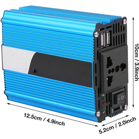 Onduleur solaire (homologué) DC12V vers AC220V/110V, 600W crête, 300W continu (1/5)