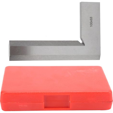 Règle équerre 90° acier inoxydable précision ingénieur outil mesure 100x63mm (1/5)