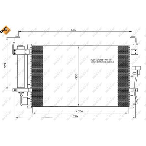 Condenseur, climatisation NRF 35474 HYUNDAI 976062D000 976062D500