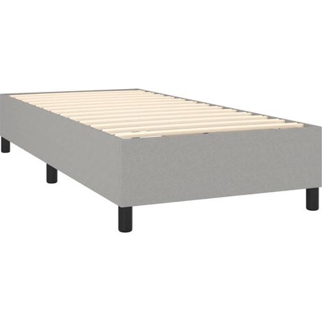 Rete a doghe su gambe giroletto 90x190 cm tessuto grigio chiaro TDL0207164