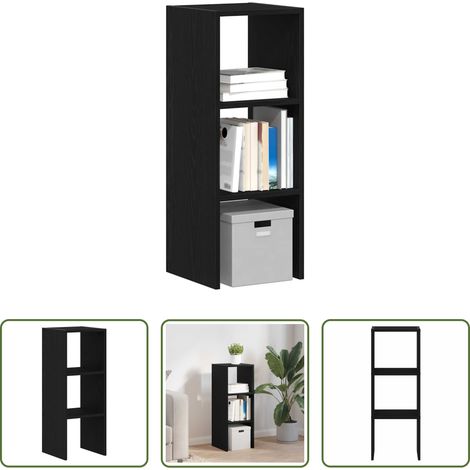 Rangement vertical - Bibliothèque empilable chêne noir 30x30x80 cm bois d'ingénierie (1/5)