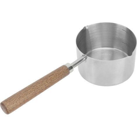 Casserole Mini 304 Inox Poignée Anti-Brûlure pour Réchauffer Lait Beurre 200ml Portable (1/5)