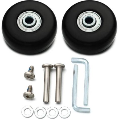 Jeu de 2 roues de rechange pour bagages, mesurant 70 mm x 24 mm, pour la réparation et l'entretien des bagages.-AquaForge (1/5)