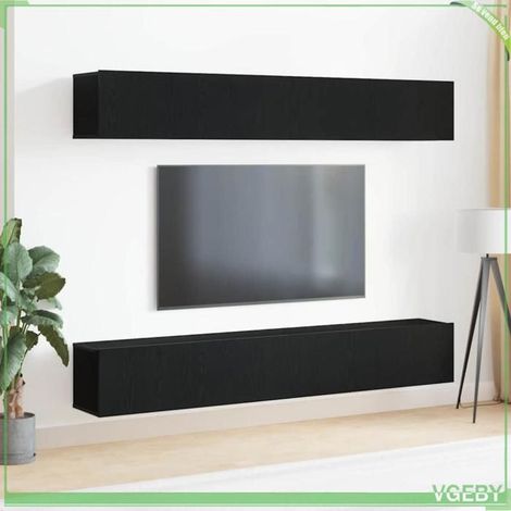 Ensemble meuble TV - 3333050 - Chêne noir - Bois d'ingénierie - 100 x 30 x 30 cm (1/5)