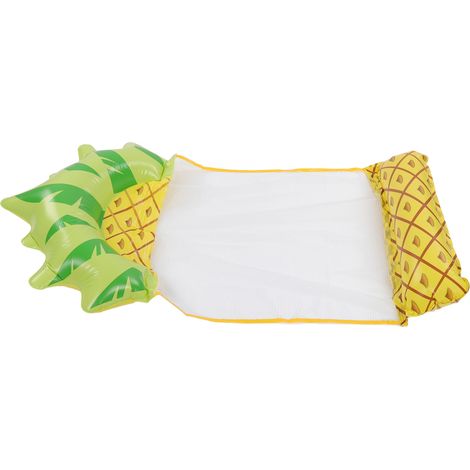 Hamac flottant gonflable pliable et multifonction, motif ananas, idéal pour la plage et la piscine. (1/5)