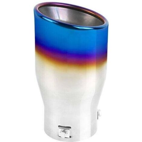 Couvercle de pointe de silencieux d'échappement rond bleu rôti en acier inoxydable pour voiture, 1 pièce (1/5)